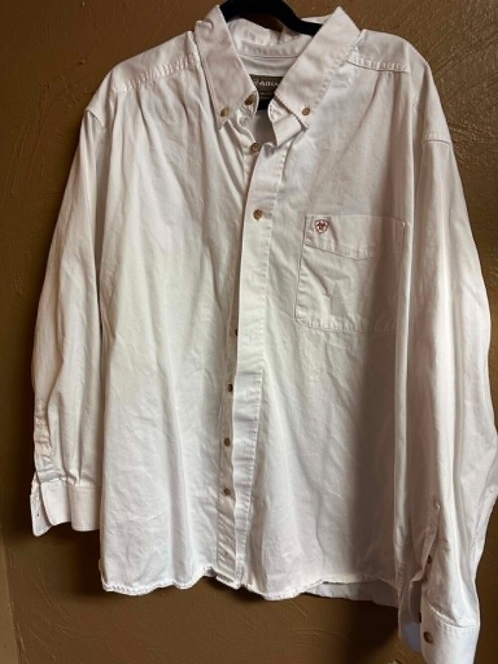 Ariat Button Down Western Shirt White Long Sleeve Men's Size 3  XL #195